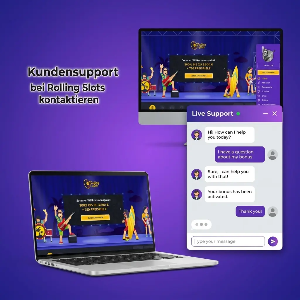 Kundensupport bei Rolling Slots kontaktieren