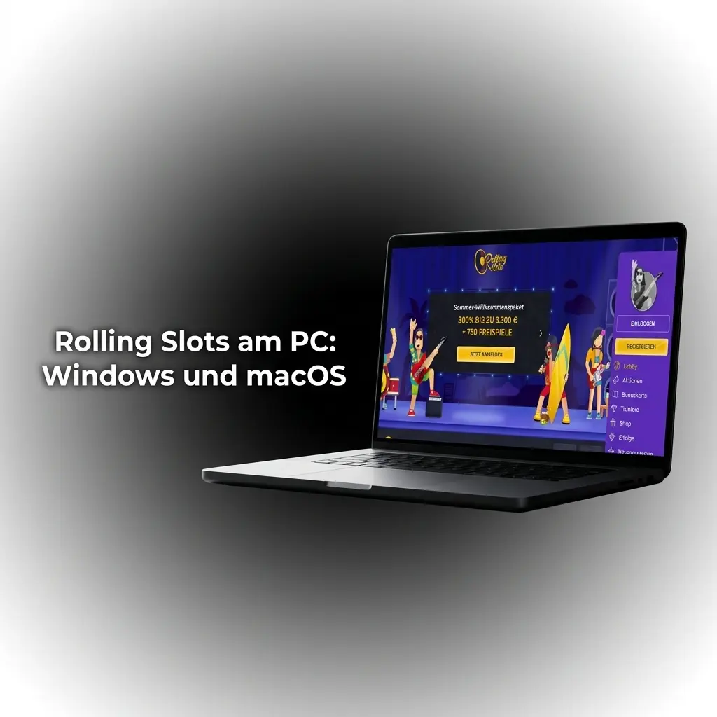 Rolling Slots Casino im Browser auf einem PC