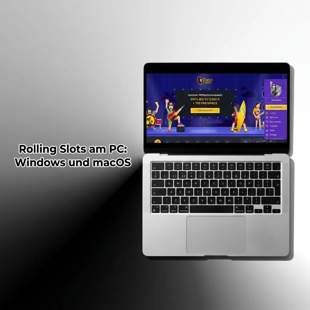 Rolling Slots Casino im Browser auf einem PC