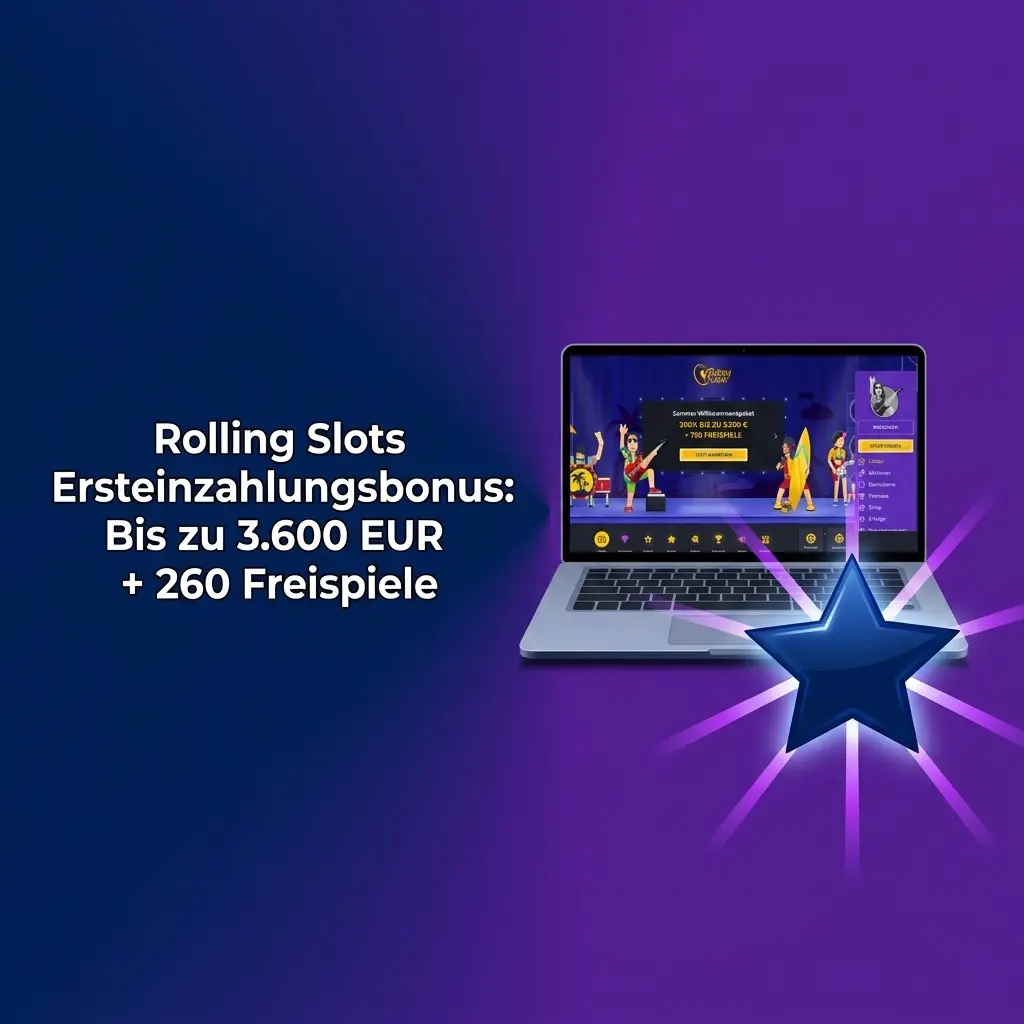 Rolling Slots Willkommensbonus bis zu 3.600 EUR und 260 Freispiele
