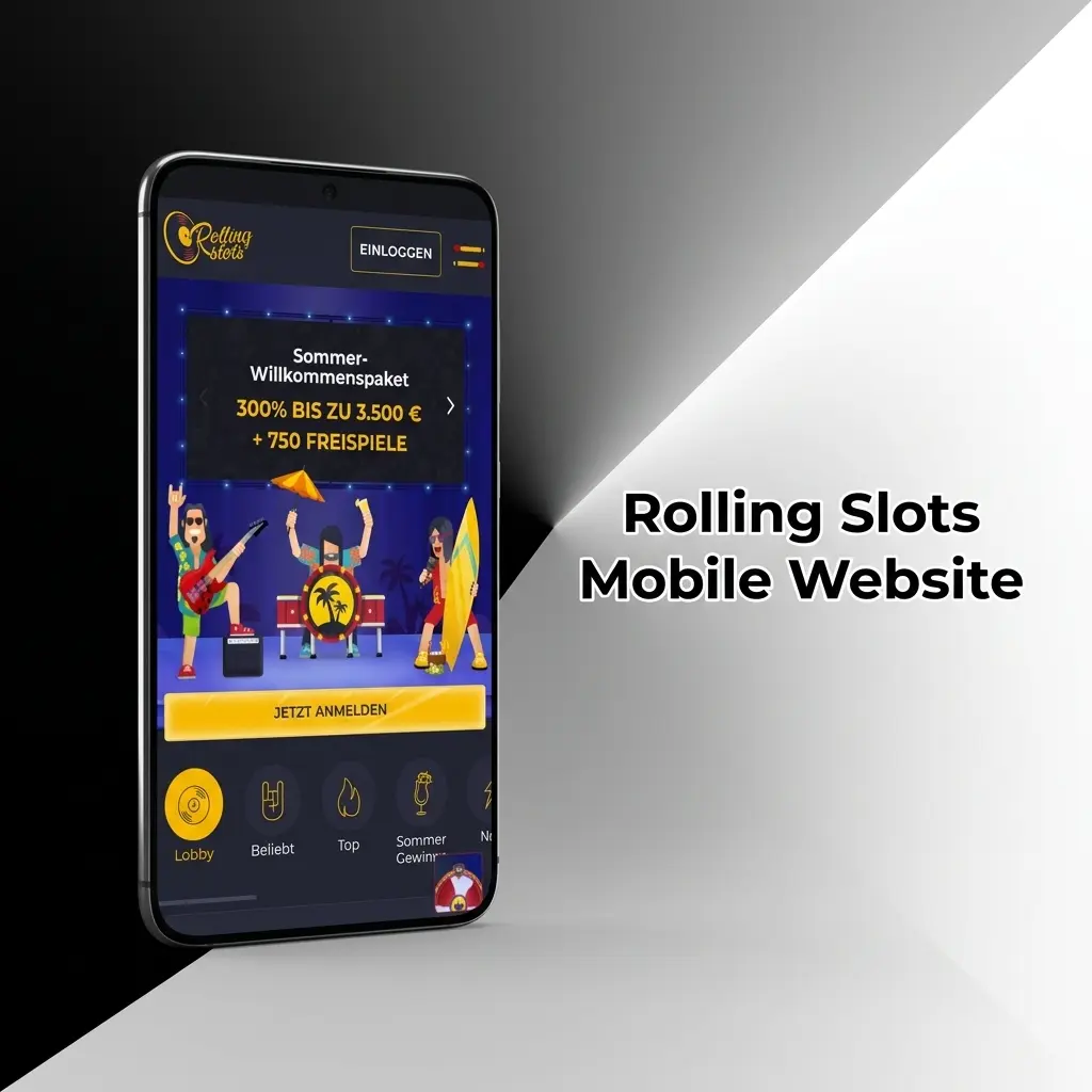 Rolling Slots mobile website on smartphone and tablet
