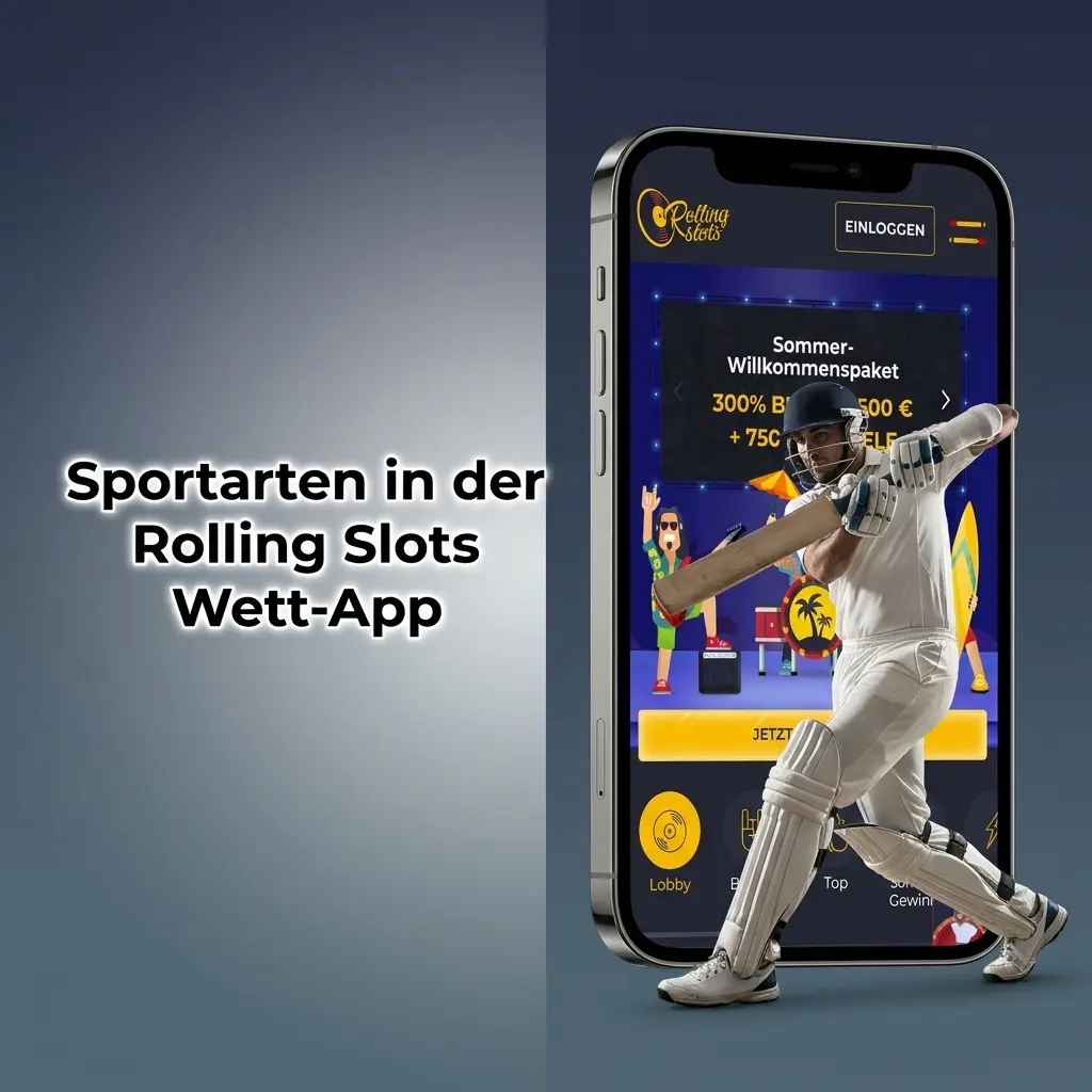 Sportarten in der Rolling Slots Wett-App