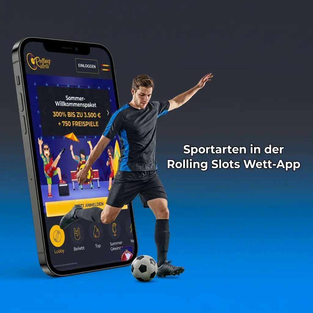 Sportarten in der Rolling Slots Wett-App